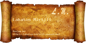 Lakatos Mirtill névjegykártya