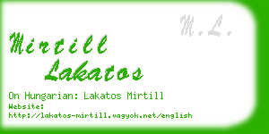 mirtill lakatos business card